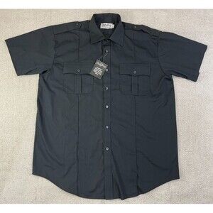 NEW DutyPro Military Style Shirt Men's 2XL Uniform Black Short Sleeve Button Up